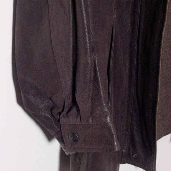 Vtg Day Furs Brown Two Tone Light Weight Leather Zip Jacket Sz XL - Picture 4 of 8